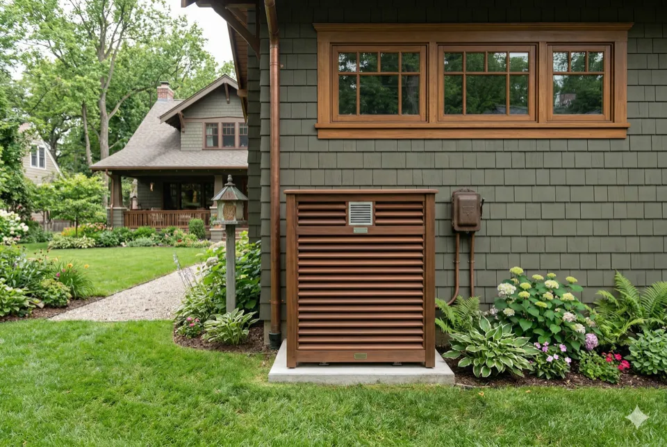 Heat pump on craftsman home